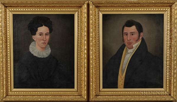 Pair Of Portraits Of A Man And Wife - view 1