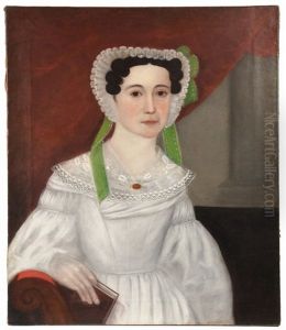 Naive Portrait, Possibly Of Elizabeth Weeks Daniels Of Pittston, Maine