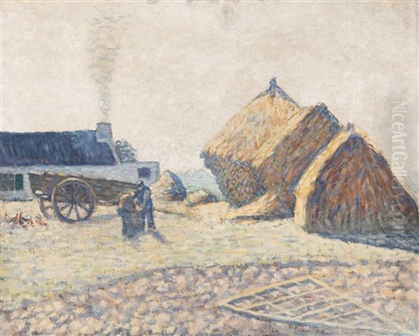 Haystacks And Farm (ca. 1886) - view 1