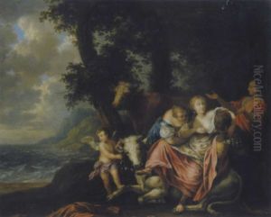 Europa Wird Von Ihren Dienerinnen Auf Den Stier Gesetzt by Dietrich Findorff