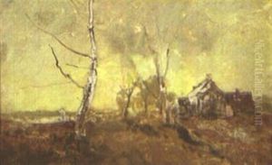 Herbstliche Moorlandschaft Mit Gehoft