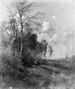 Die Rast Am Waldrand. Fruhlingslandschaft