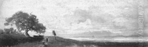 Wolkenverhangener Tag An Einem Bayerischen See