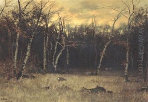 Reh Auf Herbstlicher Waldwiese by August Fink
