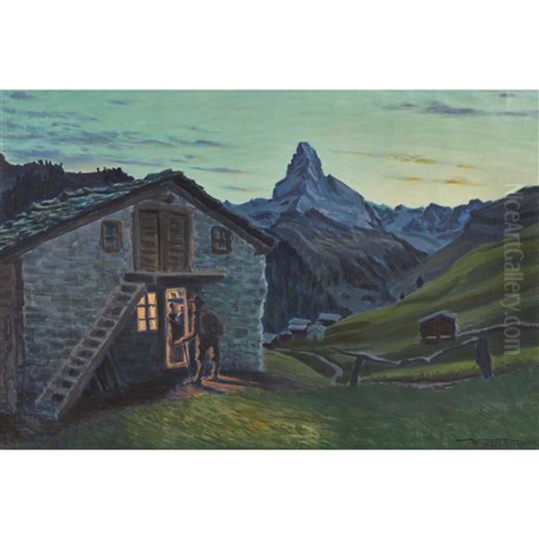 Abenddammern In Findelen Mit Matterhorn - view 1