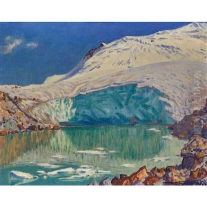 Gletschersee Am Oberen Findelengletscher by Waldemar Theophil Fink