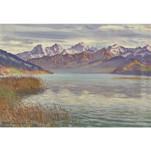 Novemberstimmung Bei Durrenast Am Thunersee by Waldemar Theophil Fink