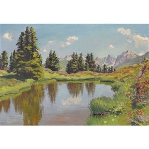 Bergsee Bei Arosa by Waldemar Theophil Fink