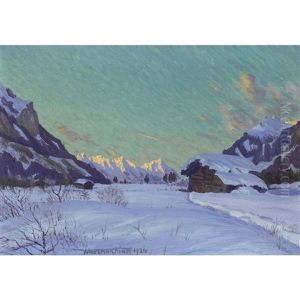 Winterabend Bei Kandersteg