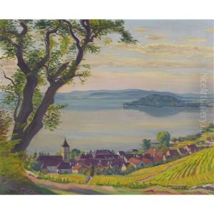 Twann Am Bielersee Mit Petersinsel