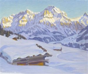 Winterabend Bei Adelboden