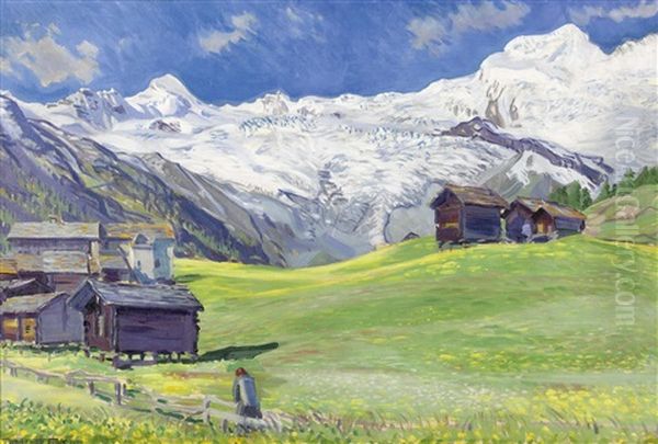 Fruhsommermorgen Bei Saas-fee - view 1