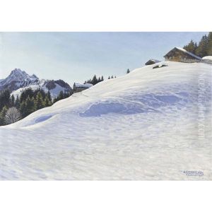 Blick Von Rellerli Auf Gummfluh Bei Schonried by Waldemar Theophil Fink