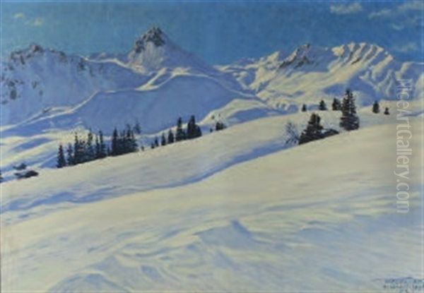 Verschneite Landschaft Im Hahnenmoos - view 1