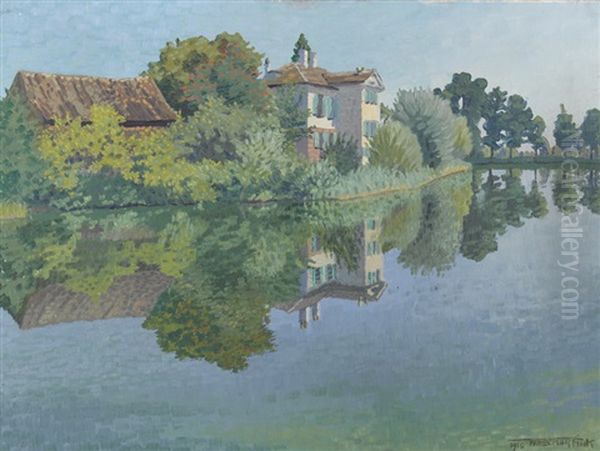 Sommerliche Uferpartie Mit Einer Villa - view 1