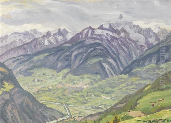 Blick Von Visperterminen Gegen Bietschhorn Und Visp - view 1
