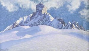 Winterliche Ansicht Des Nunihorns Bei Adelboden