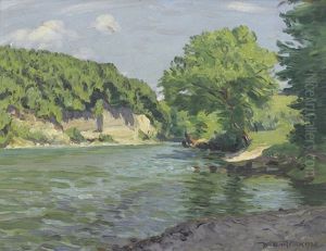 Sommerliche Flusspartie by Waldemar Theophil Fink