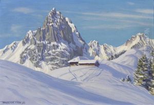 Winterliche Berglandschaft by Waldemar Theophil Fink