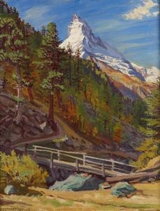Herbst An Der Berg Um Findelen, Zermatt by Waldemar Theophil Fink
