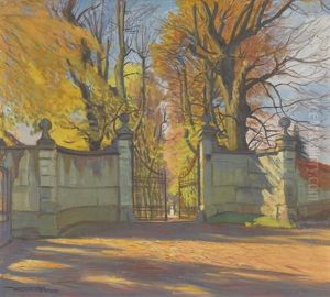 Prachtiger Parkeingang Im Herbst