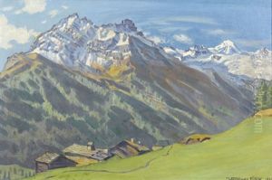 Walliser Gebirgspartie Bei Saas-fee Im Sommer