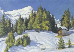 Wintertag Bei Wengen by Waldemar Theophil Fink