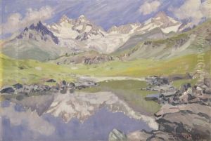Leisee Ob Findelen Mit Gubelhornern Und Zinalrothorn Leisee Ob Findelen Mit Gubelhornern Und Zinalrothorn