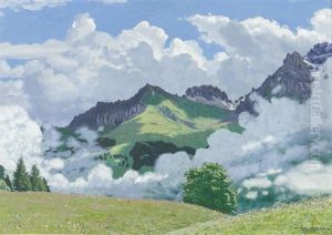 Aufsteigender Nebel In Sommerlicher Adelbodner Landschaft