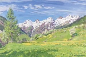 Bergtalfruhling Bei Ried Im Lotschental by Waldemar Theophil Fink