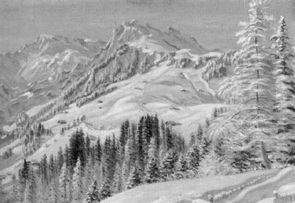 Winterliche Gebirgslandschaft Bei Adelboden - view 1