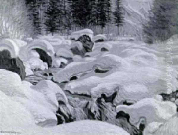 Bergbach Im Winter - view 1