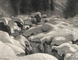 Bergbach Im Winter (motiv Im Gilbach Bei Adelboden)