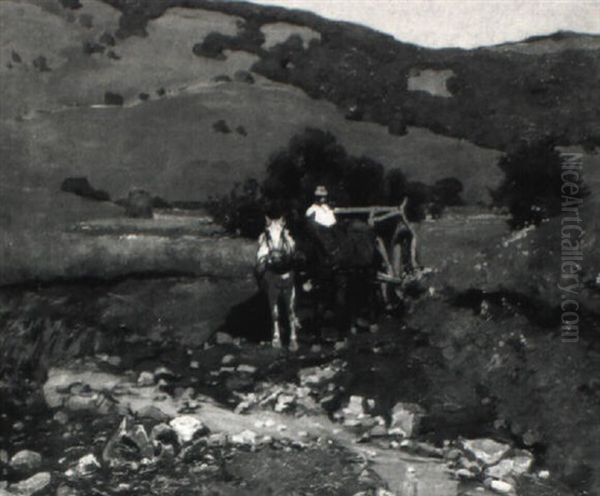 Voralpenlandschaft Mit Pferdefuhrwerk - view 1