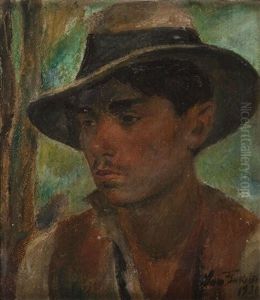 Portret Mezczyzny W Kapeluszu by Samuel Finkelstein