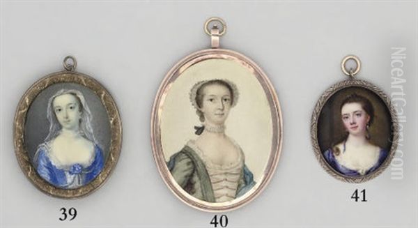A Young Lady Called Moll, In White Lace-bordered Decollete Blue Dress - view 1