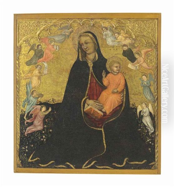 The Madonna And Child Surrounded By Angels In A Meadow - view 1