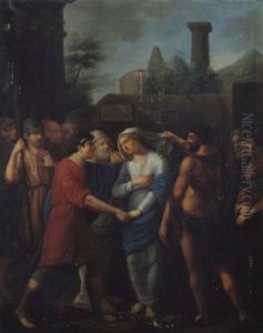 Agamemnon Gibt Die Schone Briseis Dem Helden Achilles Zuruck by Johann Dominicus Fiorillo