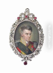 Anton (1755-1836), King Of Saxony 1827-1836, In Red Coat With Gold Facings And Gold-embroidered Collar, Silver Epaulettes, Wearing The Green Sash Of The Royal Saxon Order Of The Rue Crown And The Jewel Of The Order Of The Golden Fleec