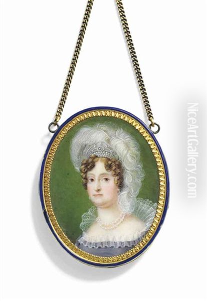 Princess Maria Amalia Of Saxony (1757-1831), In Lavender Dress With High Standing Lace Collar - view 1