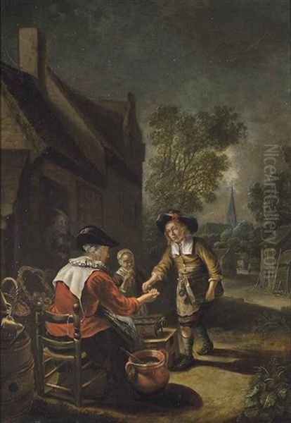 Peasants In A Landscape Before An Inn - view 1