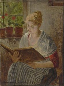 A Girl Reading by Walter Firle