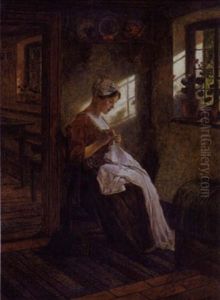 A Woman Sewing