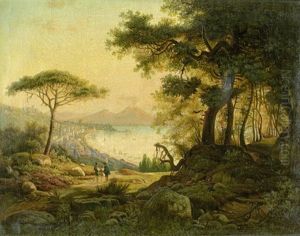Der Golf Von Neapel Mit Blick Auf Den Vesuv