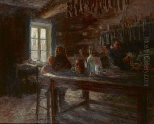 Femme Comtadine Dans Un Interieur by Claude Firmin