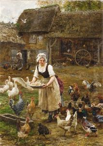 Le Repas Des Volailles by Marie Francois Firmin-Girard