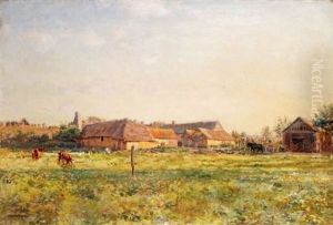 Paturages Pres De La Ferme by Marie Francois Firmin-Girard