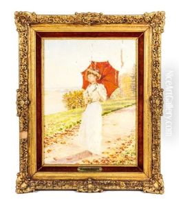 Woman With Parasol by Marie Francois Firmin-Girard