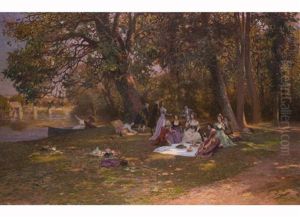Picknik Am Flussufer by Marie Francois Firmin-Girard
