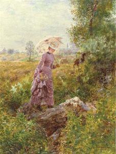 La Jeune Fille Au Parasol by Marie Francois Firmin-Girard
